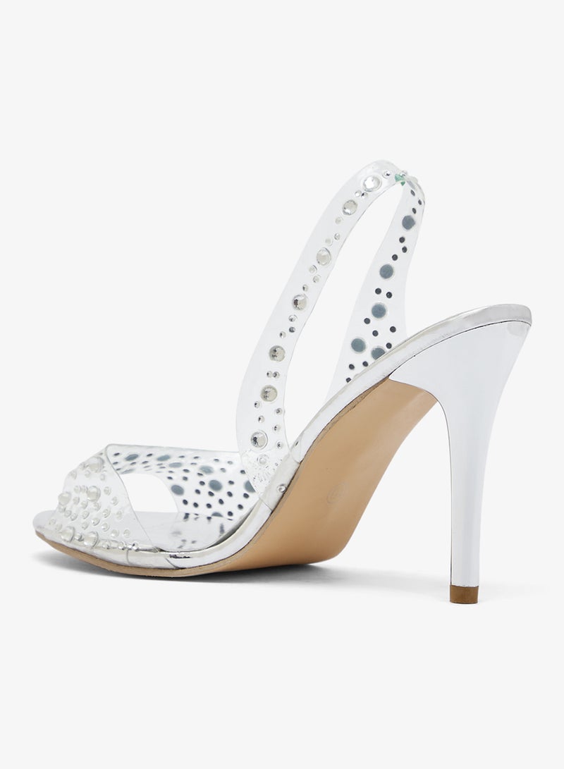 جينجر صنادل بكعب ستيليتو مزينة بالكريستال الراين - Image 3